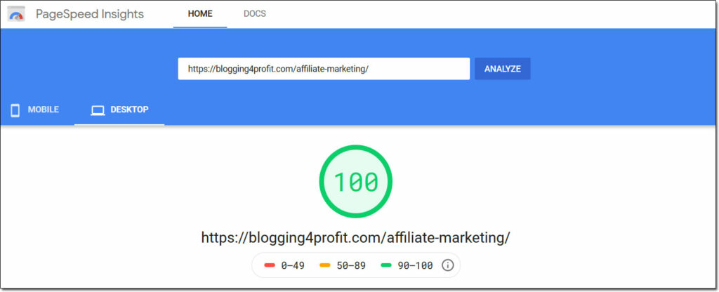 PageSpeed Insights Score